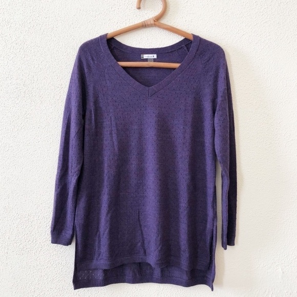 Smartwool Purple V Neck Tunic Sweater - Picture 1 of 16